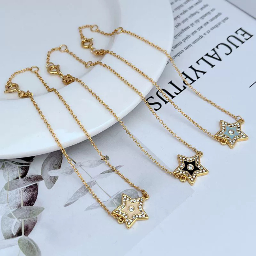 Tory Burch Star Rhinestone Enamel Metal Bracelet